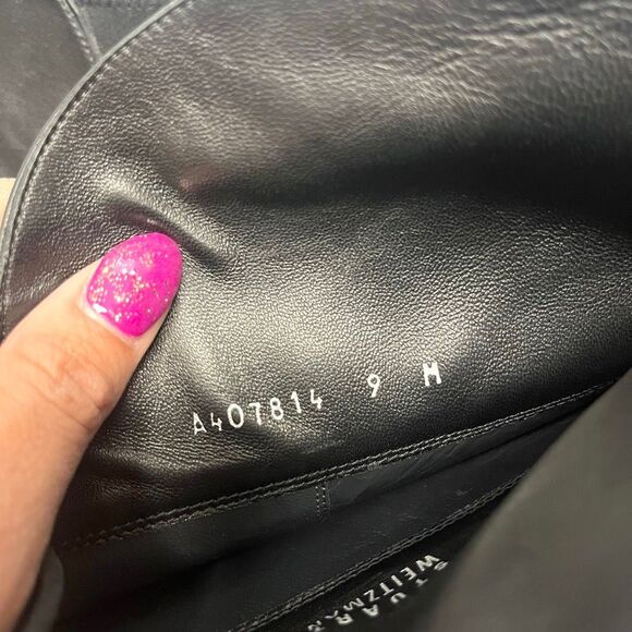 Stuart Weitzman Boots Women’s 9 Black Leather Tall Riding - Picture 5 of 10